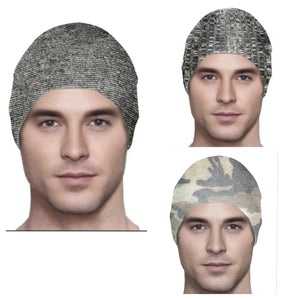 Warmer Men's Collection Fall Winter -  3 hats  - Black/Gray, Navy/Gray, Subtle Camouflage  Small/Medium, Large