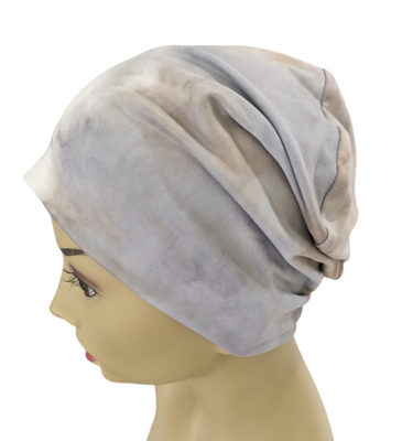 Energy Beanies Collection - Gray Tan Tie Dye  - Size Medium/Large