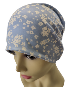 Energy Beanies - Small / Medium and Large Blue Creamy White Floral
