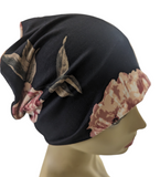 Energy Beanies - Black Floral Print - Small / Medium and Large
