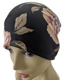 Energy Beanies - Black Floral Print - Small / Medium and Large