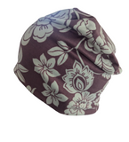 Energy Beanies - Purple Cream Floral - Small / Medium and Large