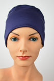 Cozy Collection -Organic Bamboo Navy Blue - Small / Medium Large - Hello Courage | Chemo Hats - Cancer Caps - Cancer Scarves - Headcovers - Cancer Beanies - Headwear for Hair Loss - Gifts for  Cancer Patients with Hair Loss - Alopecia