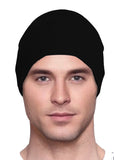 Men's Collection - Organic Bamboo - Black Sleep & Lounge Cap - Small/Medium & Large - Hello Courage | Chemo Hats - Cancer Caps - Cancer Scarves - Headcovers - Cancer Beanies - Headwear for Hair Loss - Gifts for  Cancer Patients with Hair Loss - Alopecia