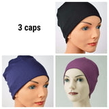 Cozy Collection - 3 hats - Luxury Organic Bamboo - Black, Navy,  Purple Large - Hello Courage | Chemo Hats - Cancer Caps - Cancer Scarves - Headcovers - Cancer Beanies - Headwear for Hair Loss - Gifts for  Cancer Patients with Hair Loss - Alopecia