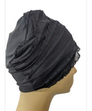 French Collection...Black Ruffle Super Soft Cap POPULAR
