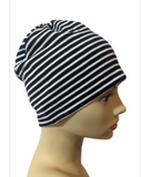 Energy Beanies Collection - Black Gray Stripes - Size Medium/Large