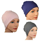 Cozy Collection - 3 Hats, Light Pink, Navy Blue, Gray - Small / Medium and Large